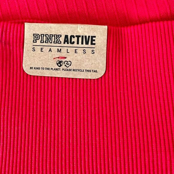 NWT Victoria's Secret PINK Active Seamless 7/8 Waistband Pocket Red Leggings Lg - Picture 6 of 12